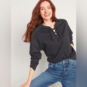 Old Navy Lace Up Crew Sweatshirt